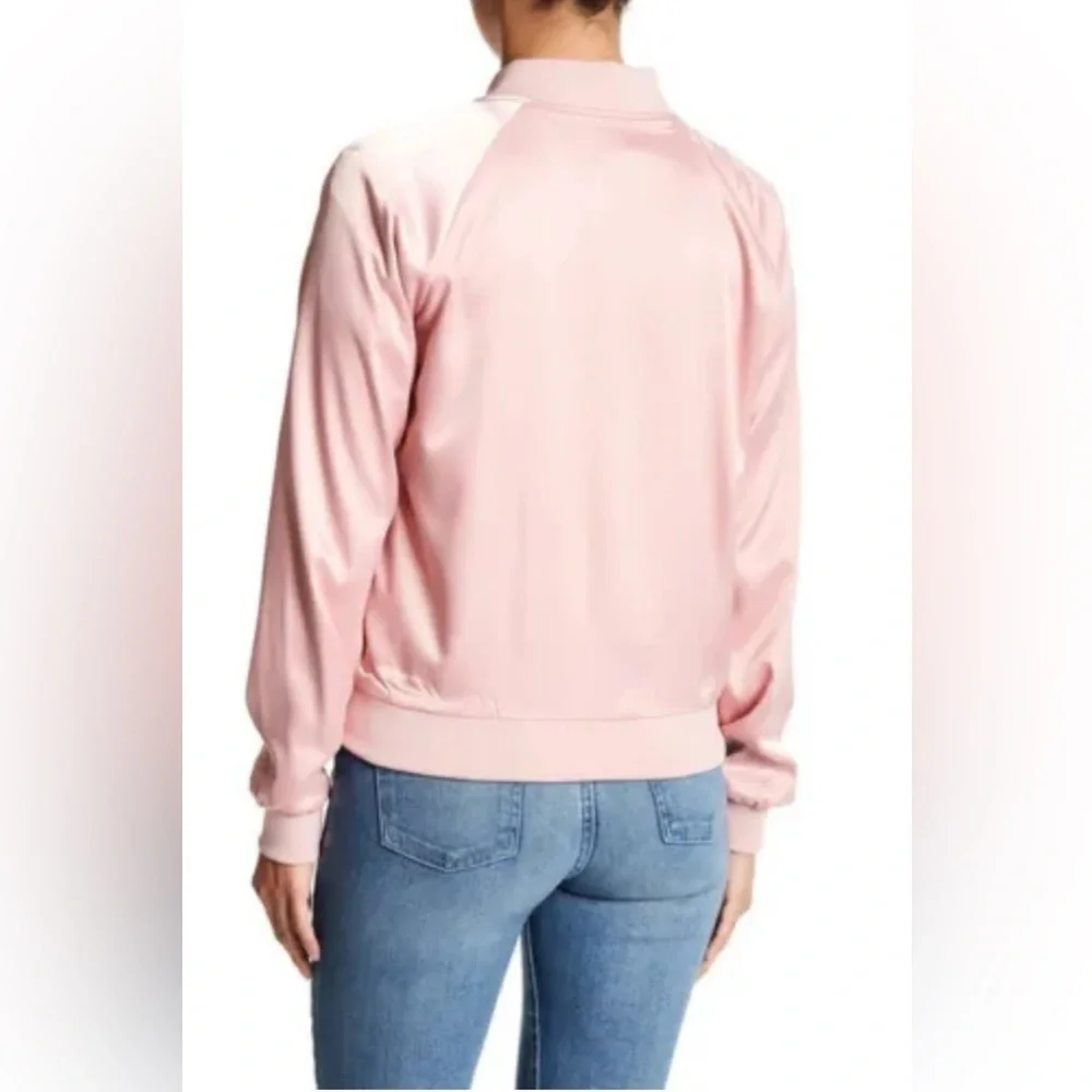 Romeo & Juliet Couture Embroidered Satin Bomber Dusty Pink jacket size S - Picture 3 of 8